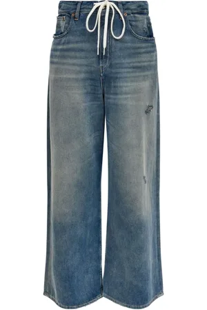 Maison Margiela Jeans, Dame, Blå, W27, Bomuld, Jeans med snøre