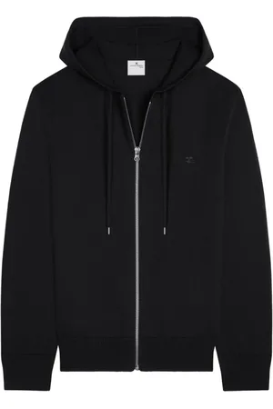 Courrèges Sweathshirts & Hoodies, Herre, Sort, M, Uld, Merino Uld Zip-Up Hættetrøje