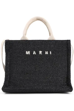 Marni Taske, Dame, Sort, ONE SIZE, Bomuld, Raffia East-West Tote Bag