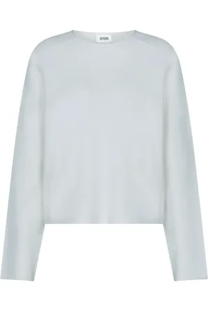 Drykorn Strik, Dame, Blå, M, Ægformet Pullover med Rullet Halsudskæring
