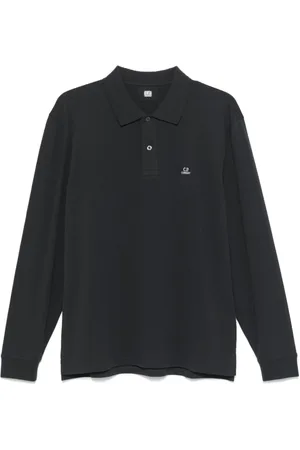 C.P. Company Top, Herre, Grå, 2XL, Bomuld, Broderet Logo Polo Shirt