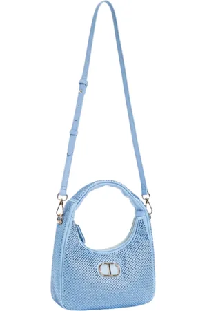 Twin-Set Taske, Dame, Blå, ONE SIZE, Lyseblå Mini Hobo Taske med Strass