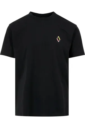 MARCELO BURLON Top, Herre, Sort, XL, Uld, Grafisk Print Sort T-shirt med Logo