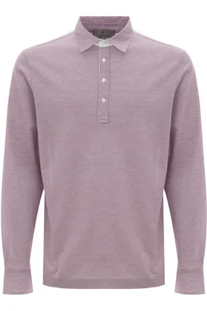 CANALI Top, Herre, Lyserød, L, Bomuld, Langærmet Polo Shirt