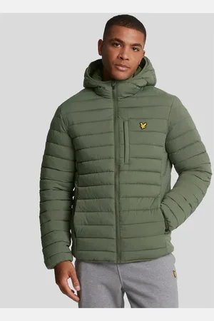 Lyle & Scott Jakke, Herre, Grøn, M, Uld, Letvægts Quiltet Hættejakke