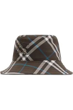 Burberry Tilbehør, Herre, Grøn, M, Uld, Stilfuld ternet bucket hat