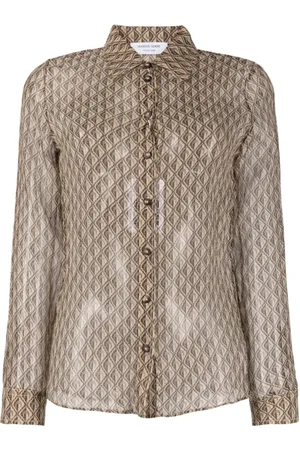 Marine Serre Bluser & Skjorter, Dame, , XL, Moon Diamond Silk Shirt