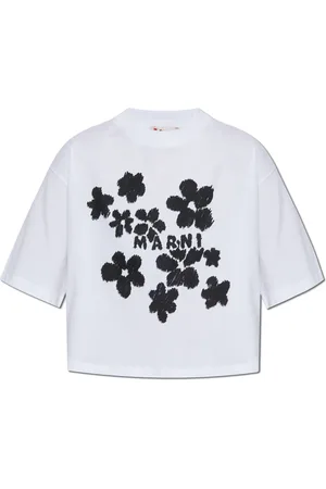 Marni Top, Dame, Hvid, XS, Bomuld, Floral Motif T-Shirt