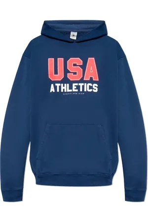 Sporty & Rich Sweathshirts & Hoodies, Herre, Blå, XL, Bomuld, USA Athletics Hættetrøje