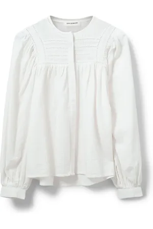 Sofie Schnoor Bluser & Skjorter, Dame, Hvid, S, Uld, Delilahsw Skjorte med Fine Detaljer