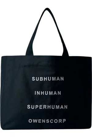 Rick Owens Taske, Herre, Sort, ONE SIZE, Bomuld, Kanvas Strandtaske med Broderet Logo