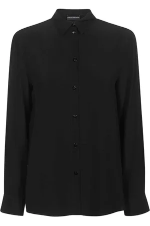 Emporio Armani Bluser & Skjorter, Dame, Sort, M, Silkeskjorte - Knaplukning foran