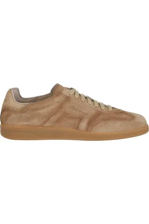 santoni Sko, Herre, Brun, 42 EU, Suede, Duegrå Olympisk Ruskind Flade Sko