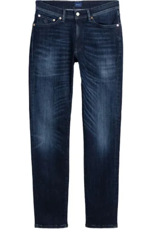GANT Jeans, Herre, Blå, W38, Bomuld, Active-Recover Maxen Slim-Fit Jeans