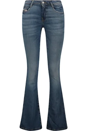 Diesel Jeans, Dame, Blå, W29 L30, Bomuld, Bootcut Blå Vaskede Jeans
