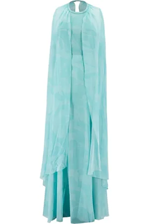 Etro Kjole, Dame, Blå, S, Floral Silkekjole