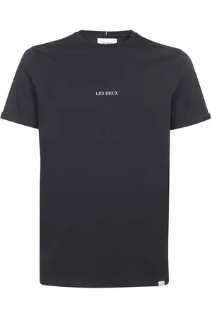 Les Deux Top, Herre, Blå, XS, Bomuld, Ribstrikket T-shirt