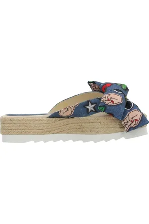 Jeffrey Campbell Sko, Dame, Blå, 40 EU, Uld, 3-strop sandaler til sommerdage
