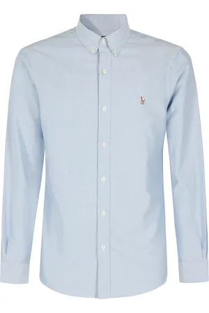 Ralph Lauren Skjorte, Herre, Blå, XL, Bomuld, Blå Oxford Skjorte Langærmet