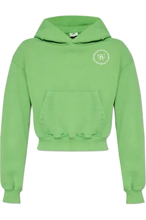 Sporty & Rich Sweathshirts & Hoodies, Dame, Grøn, S, Bomuld, Cropped Hættetrøje