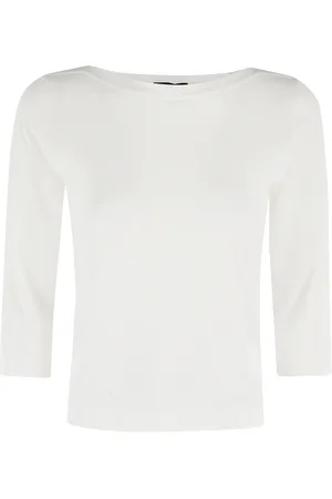 Roberto Collina Top, Dame, Hvid, XS, Ivory Bådhals 3/4 Ærme Top