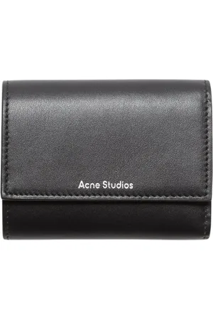 Acne Studios Tilbehør, Dame, Sort, ONE SIZE, Læder, Trifold læderpung