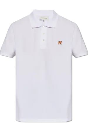 Maison Kitsuné Top, Herre, Hvid, 2XL, Bomuld, FOX Head Patch Regular Polo