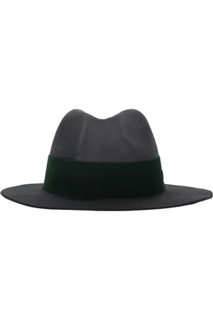 Emporio Armani Tilbehør, Herre, Grå, 58 CM, Uld, Læderdetaljer Uld Fedora Hat