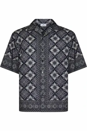 Etro Skjorte, Herre, Blå, S, Bomuld, Bowling Shirt