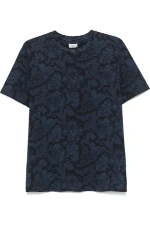 Etro Top, Herre, Blå, S, Bomuld, Roma T-shirt