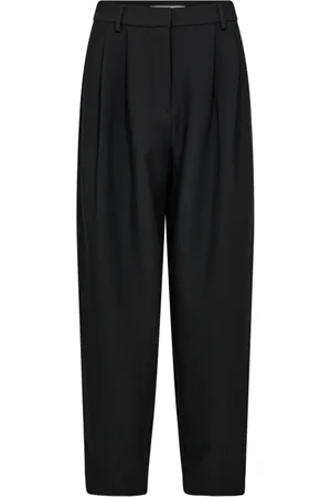 Co`Couture Bukser, Dame, Sort, M, Polyester, Elegant Plissé Bukser