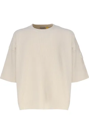Moncler Strik, Herre, Hvid, M, Uld, Hvid Uld Sweater