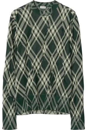 Burberry Strik, Herre, Grøn, S, Bomuld, Checkered Sweater