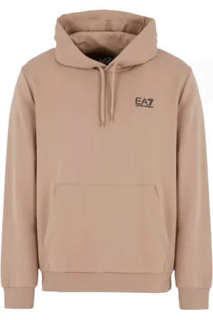 EA7 Sweathshirts & Hoodies, Herre, Brun, L, Bomuld, Hoodie med frontlomme
