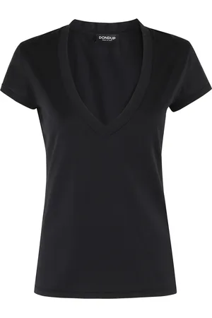 Dondup Top, Dame, Sort, S, Bomuld, V-hals Top