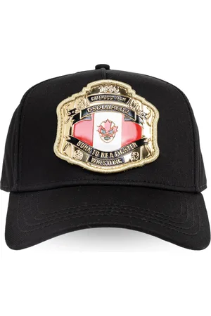 Dsquared2 Tilbehør, Herre, Sort, ONE SIZE, Bomuld, Boxeur Patch Baseball Cap