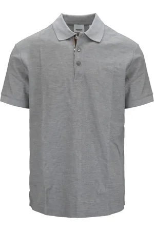 Burberry Top, Herre, Grå, L, Bomuld, Button Polo Shirt