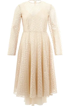 LARDINI Kjole, Dame, , XS, Tyl, Elfenbensfarvet Kjole i Tyl med Pynt