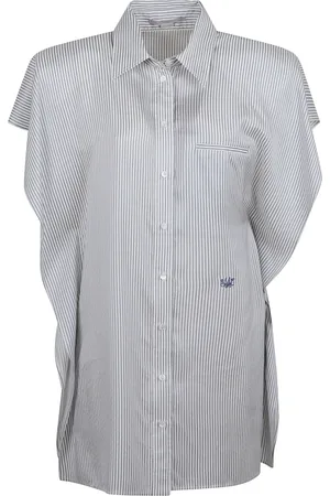 Stella McCartney Bluser & Skjorter, Dame, Hvid, XS, Uld, Hvid Silkekjole med Knaplukning Foran