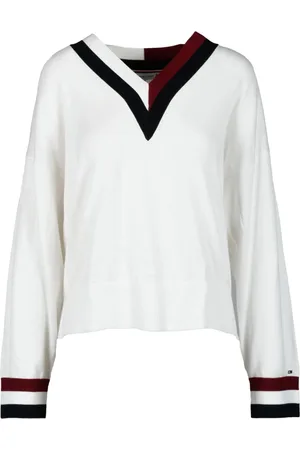 Tommy Hilfiger Strik, Dame, Hvid, L, Bomuld, Bomuld Strik Trøje