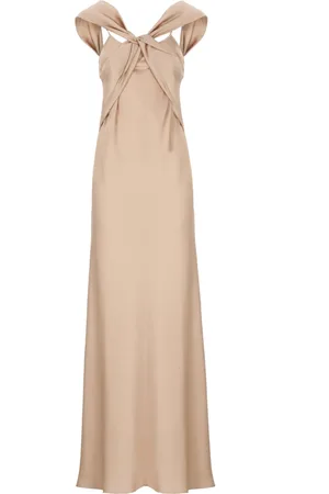 D.EXTERIOR Kjole, Dame, Lyserød, S, Satin, Satin V-Neck Kjole til Kvinder