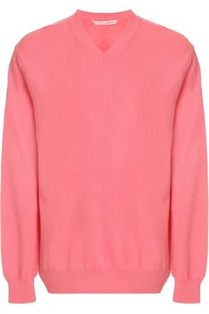 Comme des Garçons Strik, Herre, Lyserød, S, Uld, Ribstrikket Uld Pullover
