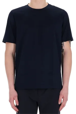 BARBA Top, Herre, Blå, L, Bomuld, Blå Merceriseret Bomuld T-shirt