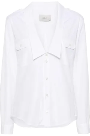 COPERNI Bluser & Skjorter, Dame, Hvid, M, Bomuld, Hvid Poplin Skjorte med Knapper