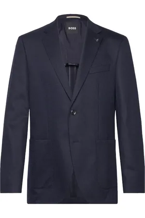 HUGO BOSS Jakke, Herre, Blå, 5XL, Uld, Klassisk Navy Blazer med Uld