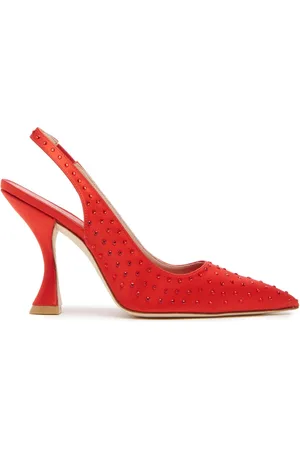 Stuart Weitzman Sko, Dame, Rød, 40 EU, Læder, Pumps med pyntet spids tå