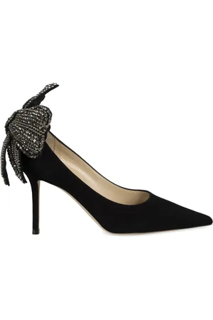 Jimmy Choo Sko, Dame, Sort, 36 EU, Læder, Rhinestone Bow Pointy Toe Stiletto Pumps