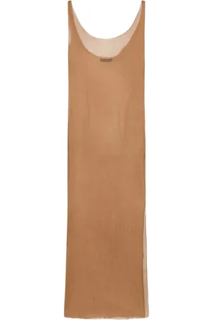 Cortana Top, Dame, Brun, M, Uld, Silke Bronze Stroptop med Sideåbning