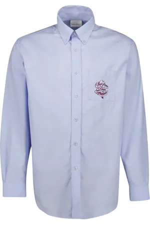 Drôle de Monsieur Skjorte, Herre, Blå, XS, Bomuld, Chemise Slogan Vigne Skjorte