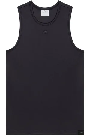 Courrèges Top, Herre, Sort, S, Polyester, Sort Tanktop